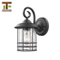 High quality iron glass lighting Electric Power Source indoor industrial black wall lamp