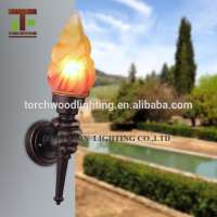 Awesome China supply aluminum glass hand torch creative villa yard antique outdoor wall lamp