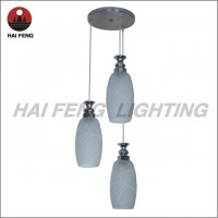 zhongshan snow white glass pendant light with 3 heads for dining room